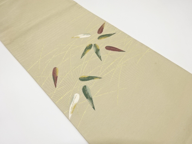 アンティーク　笹模様織り出し袋帯（材料）